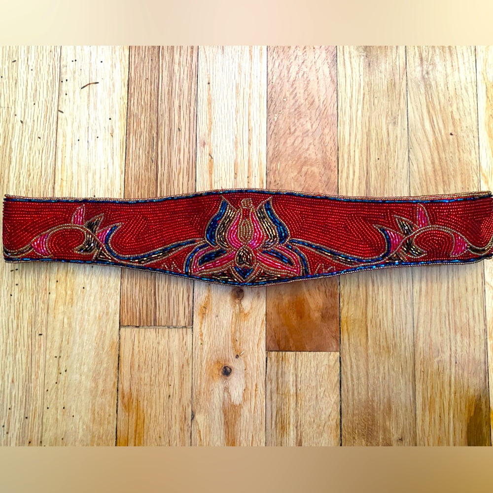 Beaded Red Waist Belt